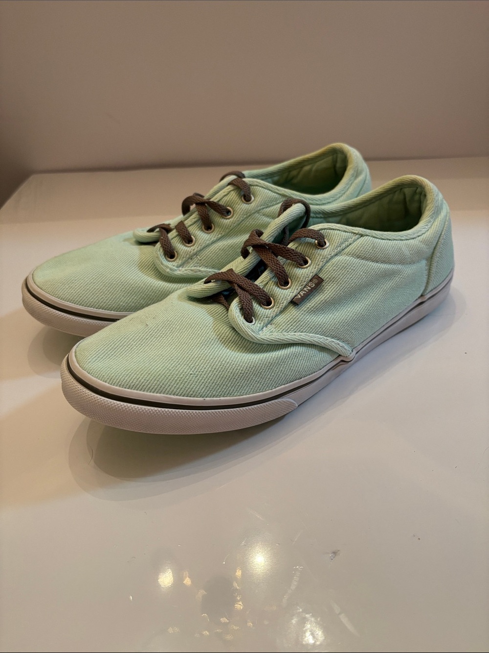 Vans Light Mint Canvas Low-Top Sneakers